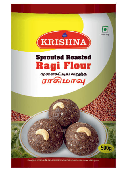 FLOUR RAGI SPROUTED ROASTED KRISHNA 500GM