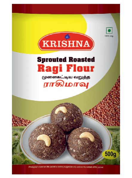 RAGI SPROUTED ROASTED FLOUR KRISHNA 500GM